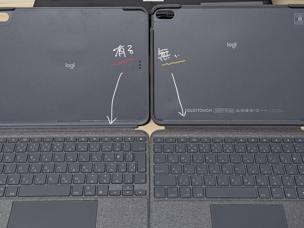 combo touchとfolio touchの見分け方