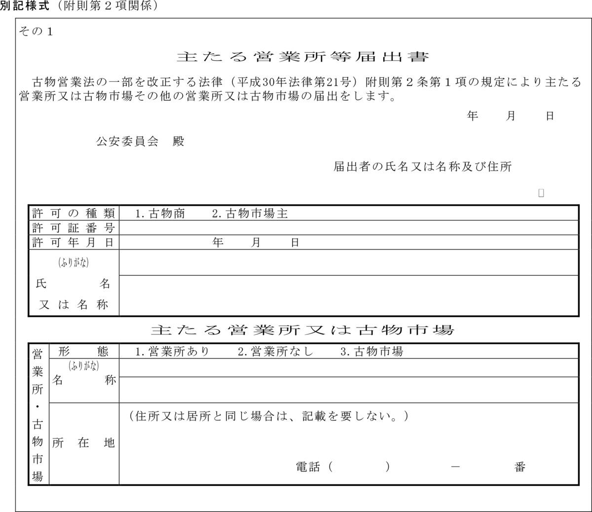 証 古物商 許可