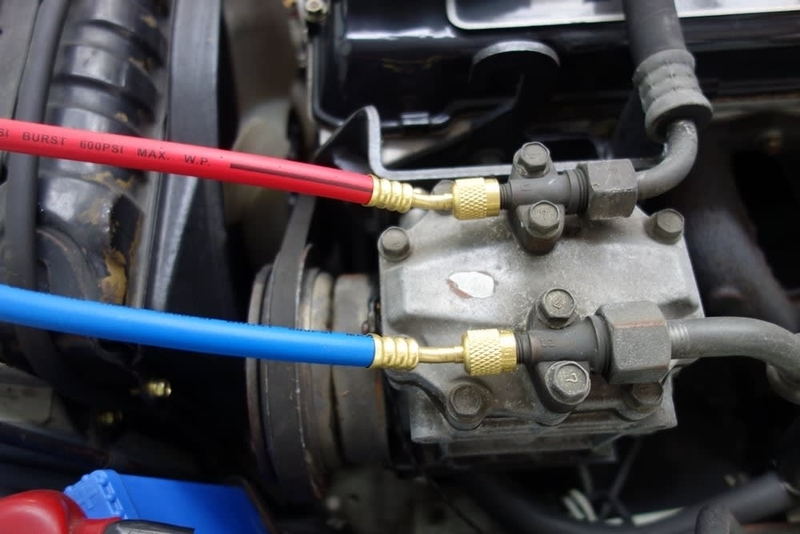 R12エアコンガス補充 - セリカ魂