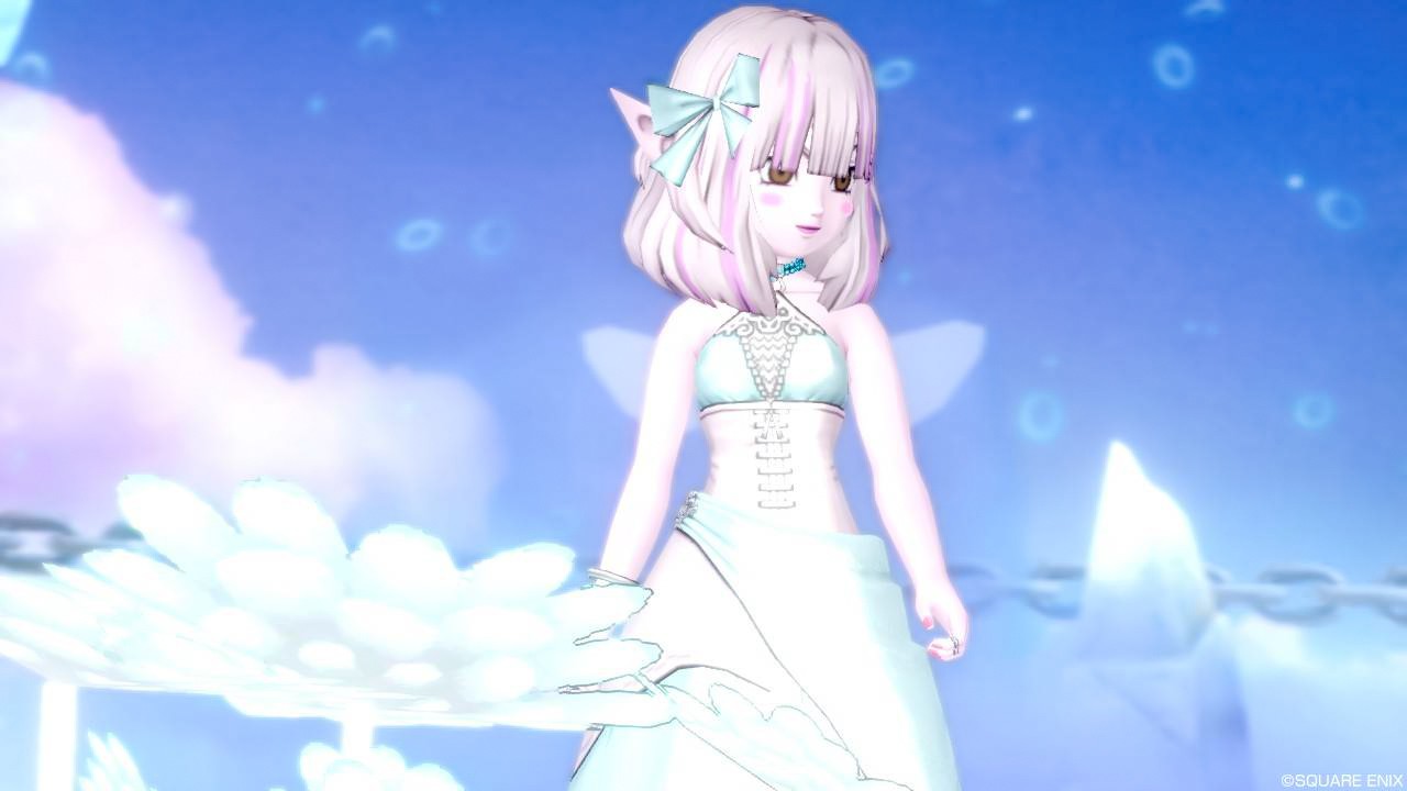 サイドヘアリボンとステージリボン Rainbow