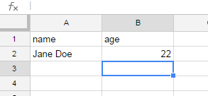 Spreadsheetに追加した結果