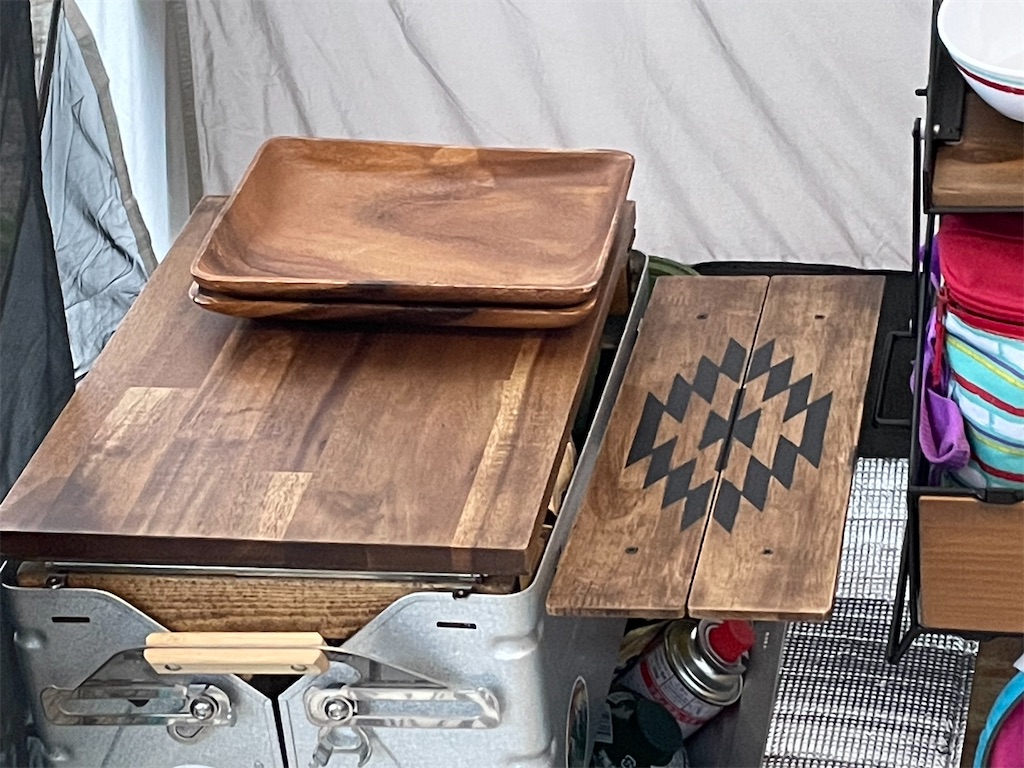 2wayテーブル 収納ボックス キャンプ ハンドメイド キャンプ用ロー