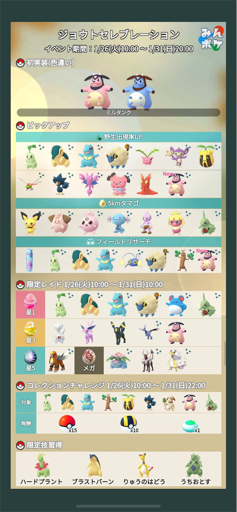 ポケモンgoイベント ジョウトセレブレーション 楽笑家のゆる いポケモンgoブログ