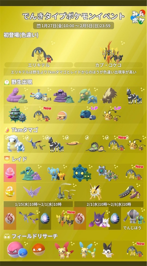 ポケモンgo 今日からでんきタイプイベント 楽笑家のゆる いポケモンgoブログ