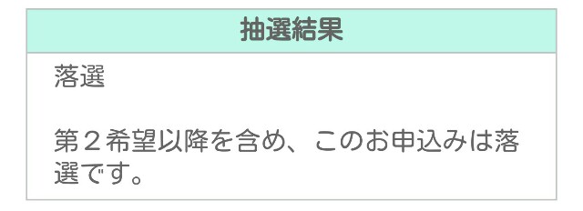 落選したよ ウフフ 涙 清く 楽しく 美しく