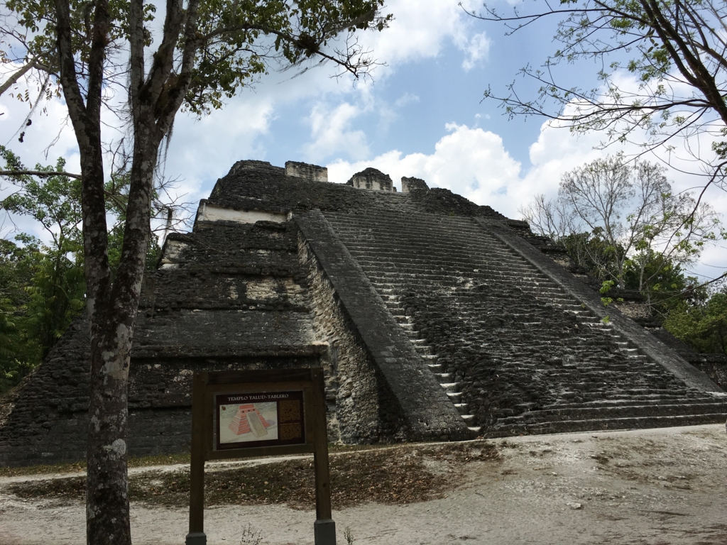 グアテマラ ティカル遺跡 「失われた世界」ピラミット麓