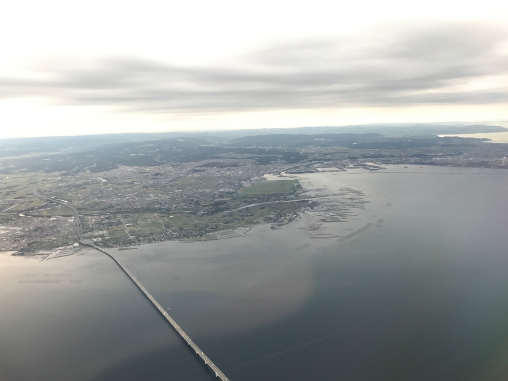 羽田ー岩国  ANA631便 空からの風景 東京湾 アクアライン
