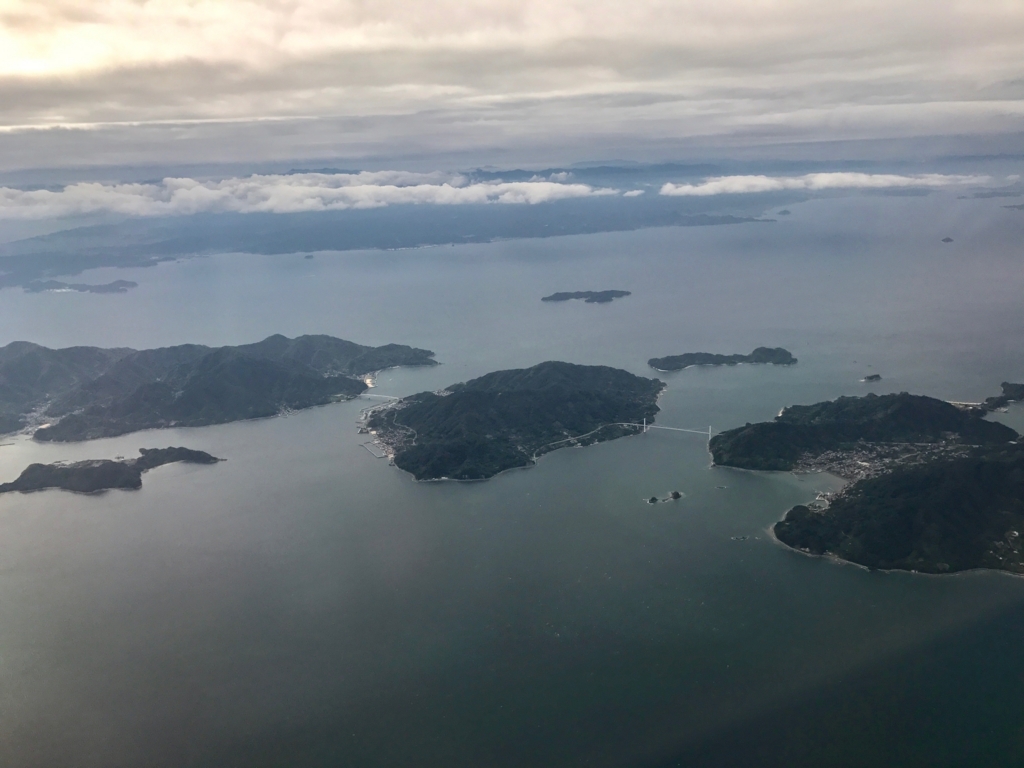 羽田ー岩国  ANA631便 空からの風景 大崎下島、豊島、上蒲刈島