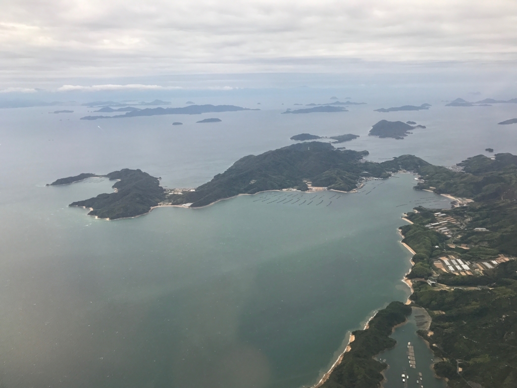 羽田ー岩国  ANA631便 空からの風景 呉周辺