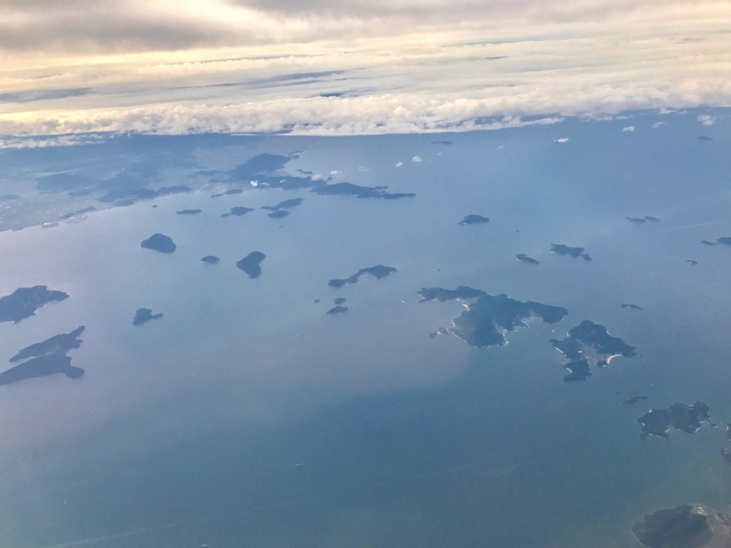 羽田ー岩国  ANA631便 空からの風景 ねこ島（佐柳島）