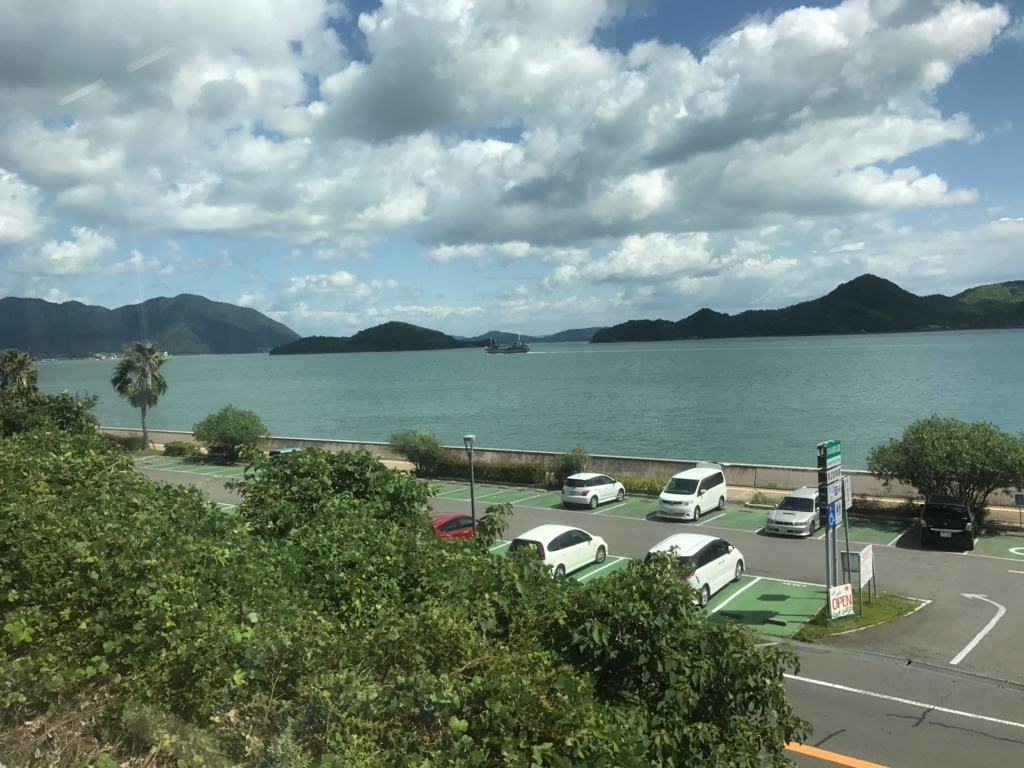 広島県 呉線 忠海駅から三原えき駅へ 台風18号の影響で徐行する電車 から 広島県 呉線 忠海駅から三原えき駅へ 台風18号の影響で徐行する電車 から