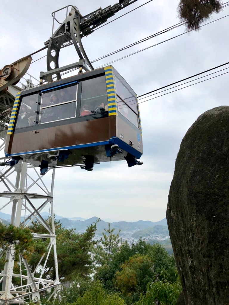 広島県 千光寺公園「文学のこみち」すぐ側をロープウエイ