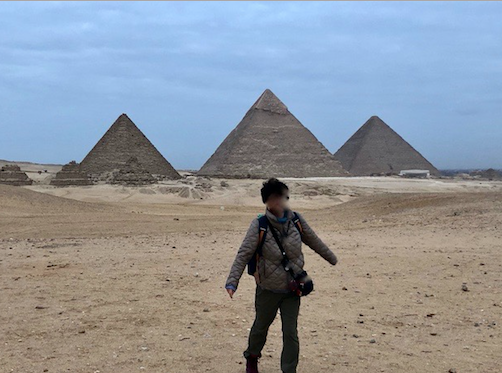 エジプト ギザ 3大ピラミッド セカンドパノラマ 朝日鑑賞 記念撮影