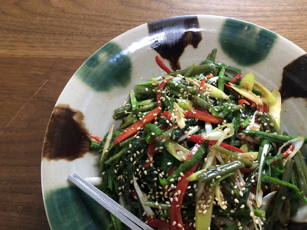 島野菜のナムルとソーキ味噌煮込み らしくないblog