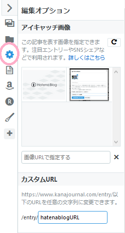 f:id:raulabox:20200626202012p:plain はてなブログのカスタムURLを入力している画像
