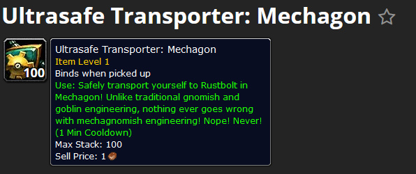 ウルトラセーフトランスポーター：メカゴンのWoWheadのスクリーンショット