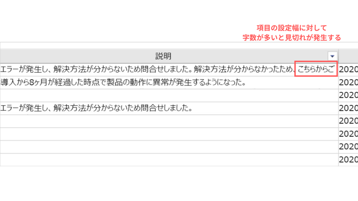 見切れが発生する