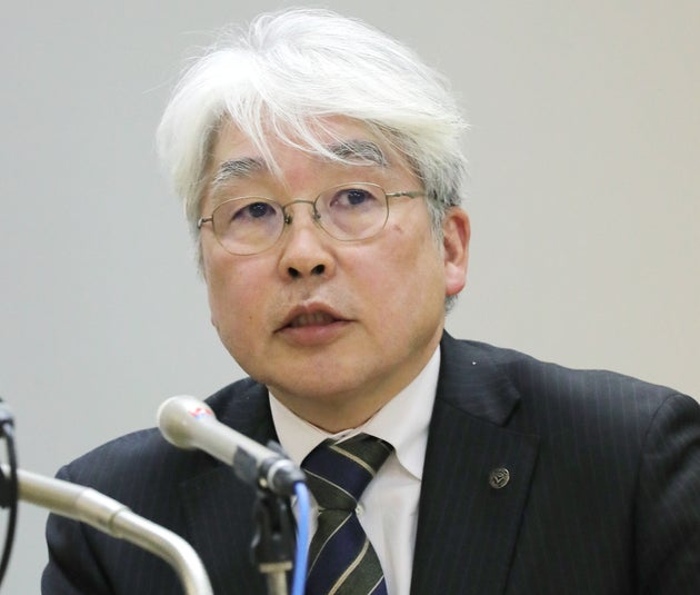 新型コロナウイルスに関して記者会見する東京都医師会副会長の猪口正孝氏=2020年3月、都庁