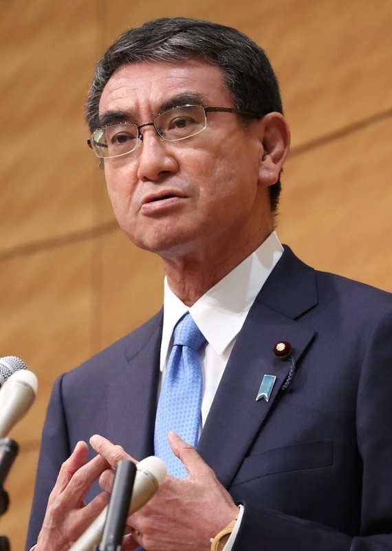 自民党総裁選への立候補を表明する河野太郎氏