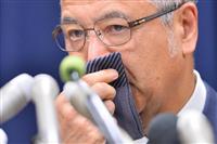 金銭授受疑惑に関して会見で説明をする甘利明経済再生担当相＝２８日午後、東京都千代田区（宮崎瑞穂撮影）