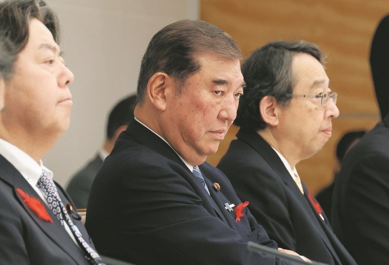 事務次官連絡会議に臨む石破首相=10月4日午前、首相官邸で(佐藤哲紀撮影)