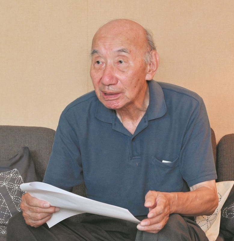 原爆投下は「国際法違反」と話す元裁判官の高桑昭さん