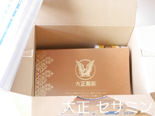 大正 セサミン 口コミ 効果 980円 初回限定 大正製薬ダイレクト せさみん 胡麻 ゴマ 亜麻仁油 えごま油 サプリメント ブログ 届いた箱 開けた2