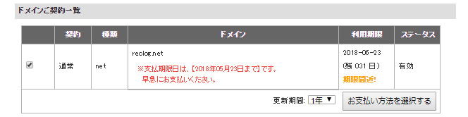 ドメイン期限ギリギリ ドメイン期限ギリギリ