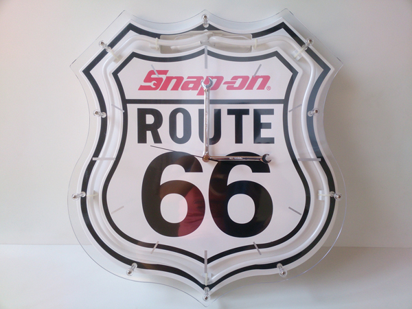 Snap-on & ルート66, 掛け時計, ネオン管付き, 難あり, 中古 Snap-on