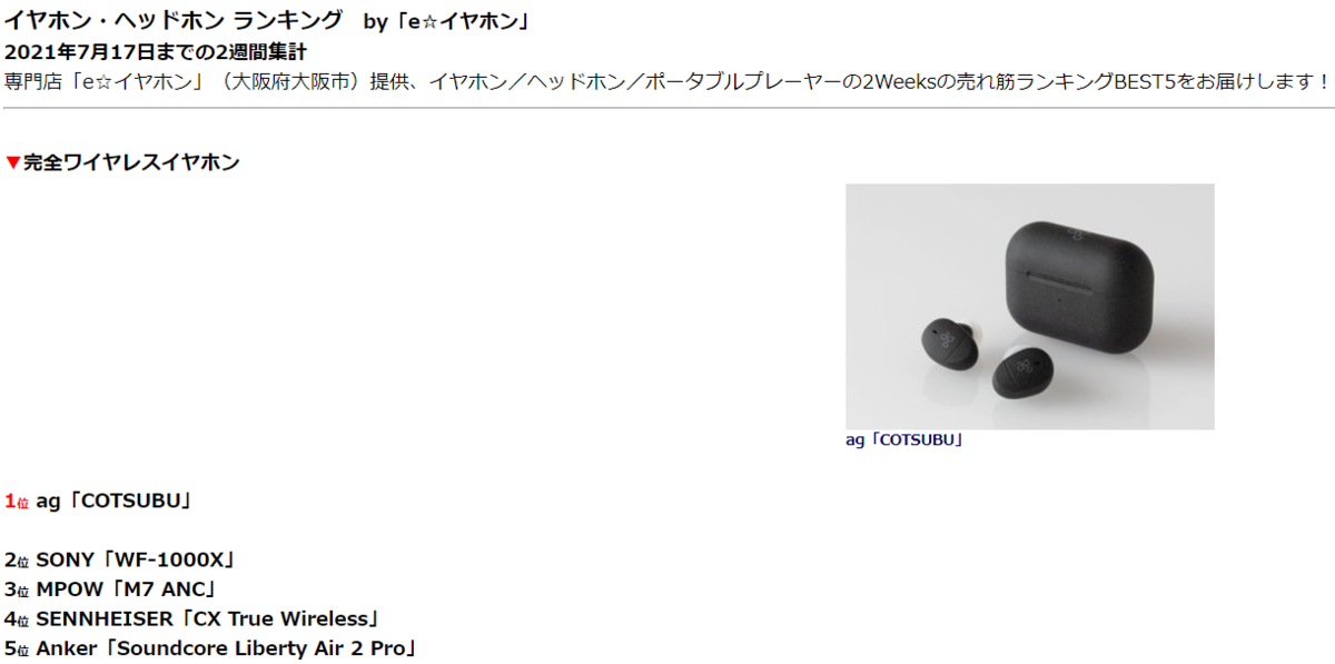 COTSUBU ランキング