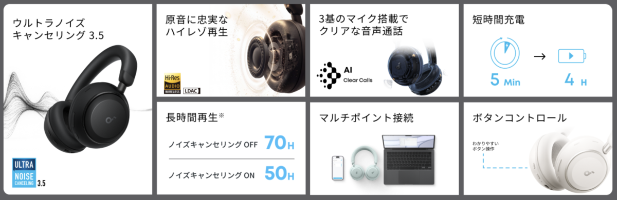 Anker Soundcore Space 2実機レビュー】前モデルと比較！軽量・静寂