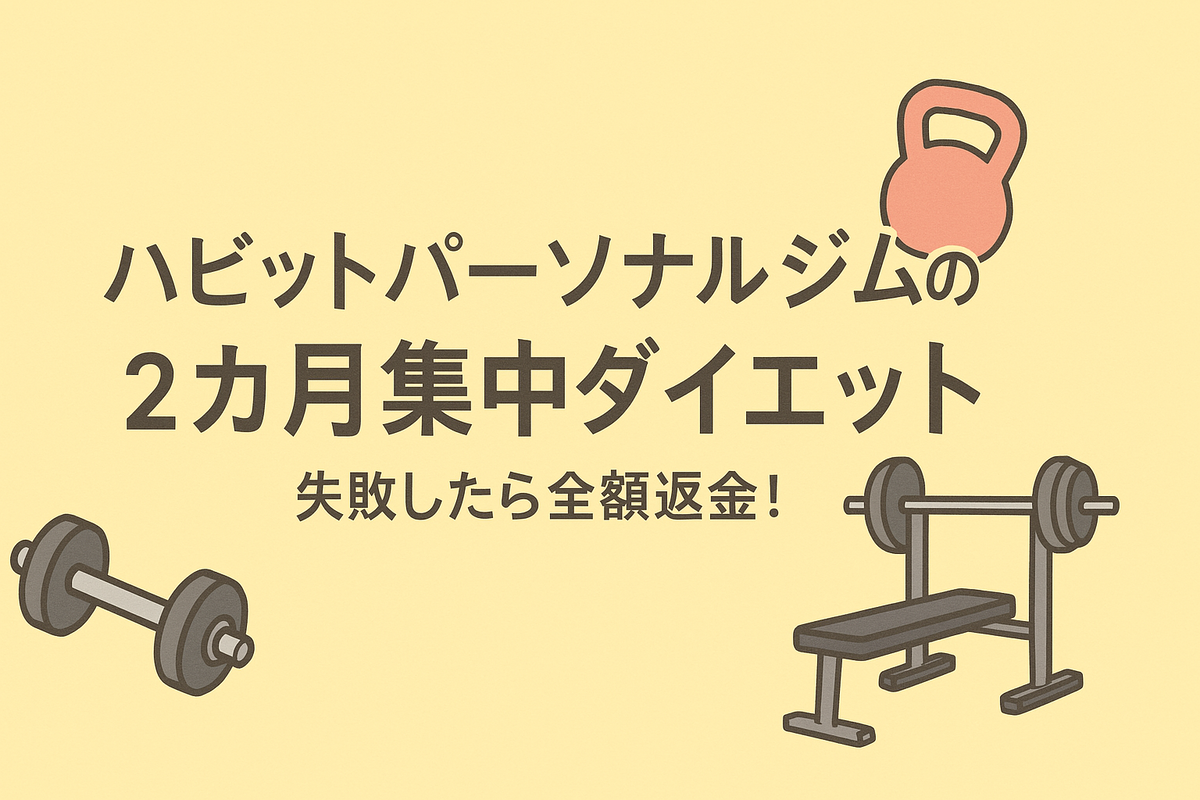 ハビットパーソナルジムの2カ月集中ダイエットコースと返金保証のイメージ画像