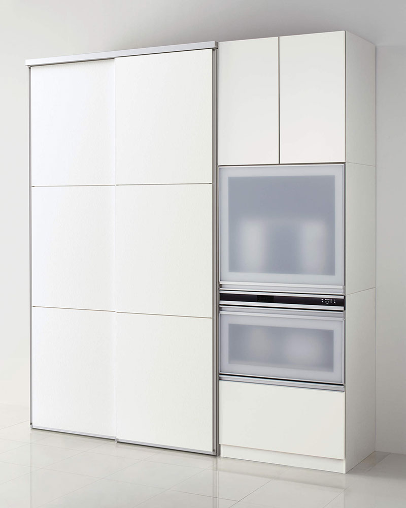 引き戸を用いた収納ユニットの写真