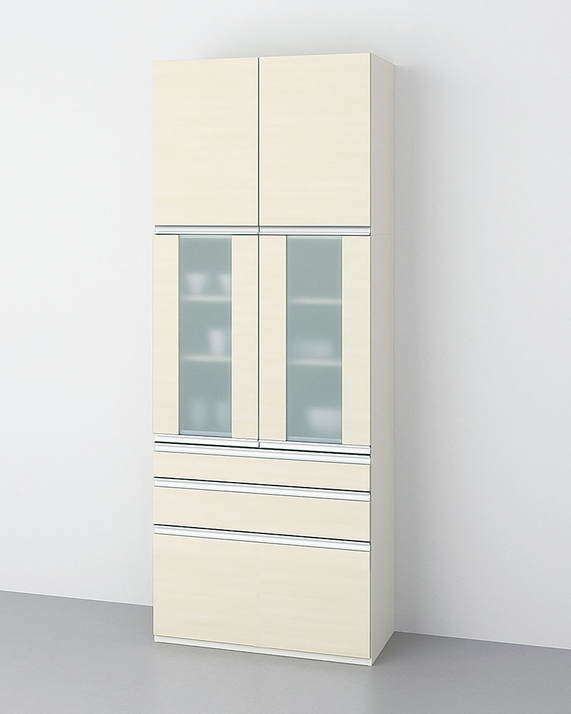 幅90cm、高さ235cm、奥行き45cmのカップボードの画像