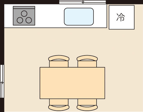 壁付け型のイラスト