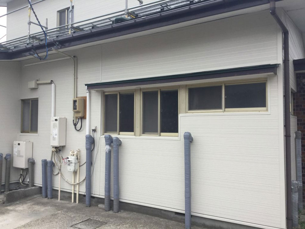 サイディングの取り付けが終わった写真