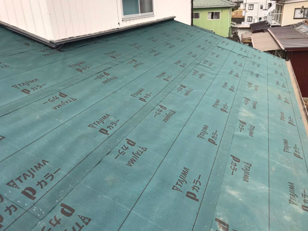 防水シートを張り替えた写真