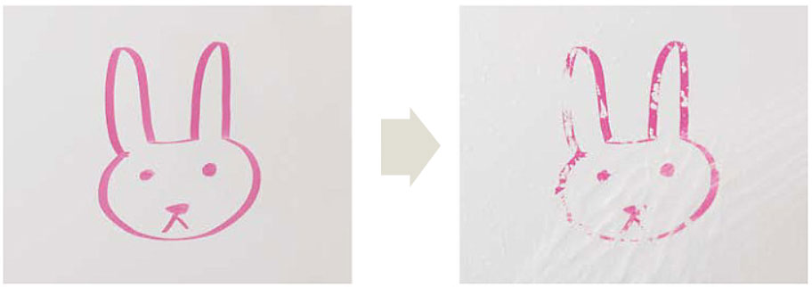 落書きもお湯とスポンジで簡単に落とせる画像