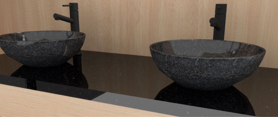 御影石を使ったカウンターの写真