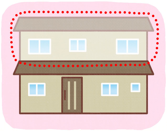 2階全部を除去する減築のイメージ