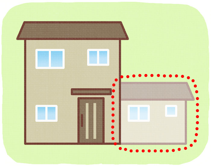 1階の一部を減らす減築のイメージ