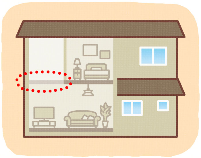 吹き抜けをつくることで減築になるイメージ