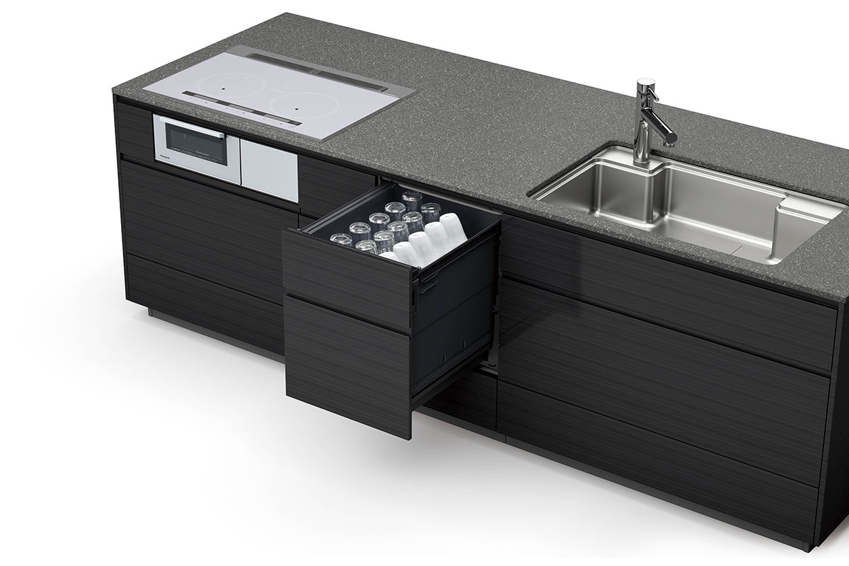 システムキッチンと一体化しているビルトイン食洗機