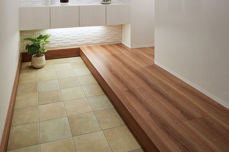 レンガ調の床タイル