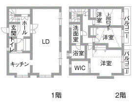 リフォーム前の間取図