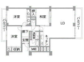 リフォーム前の間取図