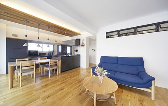 和室をLDKとクロゼットに変更