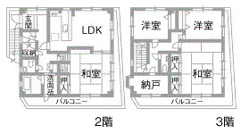 リフォーム前の間取図