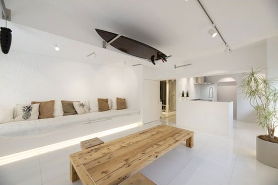 リゾートホテルを思わせるワンルームにリノベーションした実例