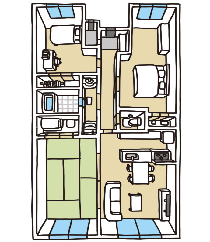3LDKの間取り図